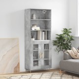 Dulap &icirc;nalt, gri beton, 69,5x34x180, lemn compozit