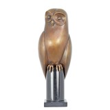 Bufnita-statueta din bronz cu un soclu din marmura TBE-24