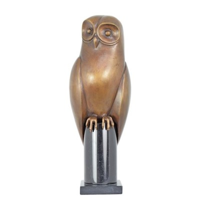 Bufnita-statueta din bronz cu un soclu din marmura TBE-24 foto
