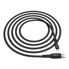 Cablu Date si Incarcare USB la Lightning HOCO S6 Sentinel, Afisaj Led, 2.4A, 1.2 m, Negru