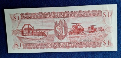 Bancnota Africa Guyana 1 Dollar - serie B45 411688 - UNC - Superba foto