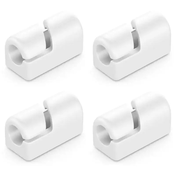 Set suporturi de cablu 4buc alb autoadezive MK5554 deleyCON