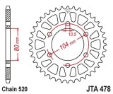 Cumpara ieftin Pinion transmisie spate JT Sprockets Aluminiu JTA478, 41 dinti