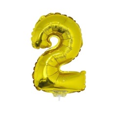 Balon cifra folie metalizata, inaltime 41 cm, auriu - Model 0
