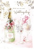 Felicitare - Champagne Bottle &amp; Flutes | Great British Card Company