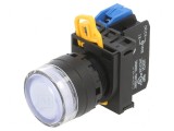 Comutator cu două poziții acționat prin apăsare alb 22mm