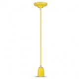 Pendul tavan soclu portelan E27 - galben, V-TAC