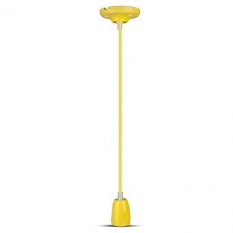 Pendul tavan soclu portelan E27 - galben