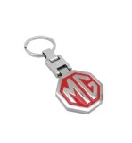 Breloc auto metalic MG rosu cu argintiu