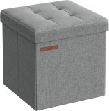Cumpara ieftin Cufar depozitare Ottoman Gri Songmics 30x30x30 cm