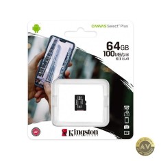 Card Memorie microSDXC Kingston Canvas Select Plus Android A1 64Gb Clasa 10 / UHS-1 U1 SDCS2/64GBSP