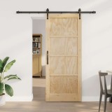 Ușă glisantă cu set de accesorii 83x202 cm Lemn solid din pin