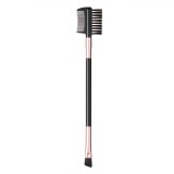 Pensulă Dublă Spr&acirc;ncene-Gene, 15cm, Pieptene și Perie, Negru-Roz, Oem
