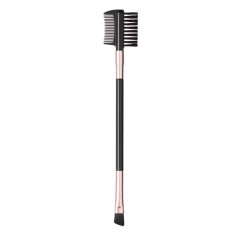 Pensulă Dublă Spr&acirc;ncene-Gene, 15cm, Pieptene și Perie, Negru-Roz