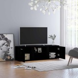 Cumpara ieftin Dulap TV, negru, 120 x 34 x 37 cm, lemn prelucrat
