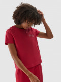 Tricou din bumbac organic cu imprimeu pentru femei - roșie, 4F Sportswear