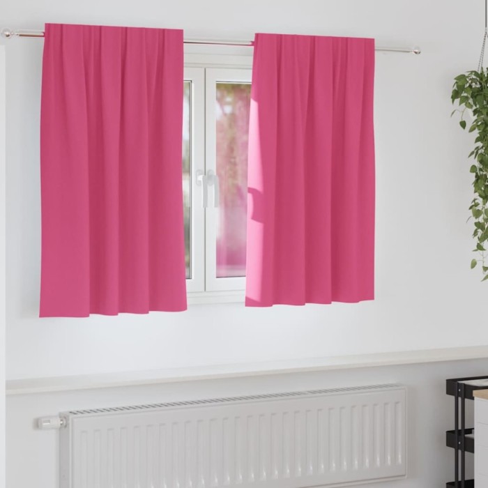 Perdele cu perdele 2 pcs Roz intens Poliester