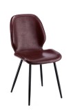 Cumpara ieftin Set 4 scaune fier negru piele ecologica maro Fair 46 x 55 x 89 cm