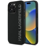 Husa pentru iPhone 16 Pro Max - Karl Lagerfeld 3D Design (KLHCP16XRBKGVCK) - Rubber Elongated Glitter Logo