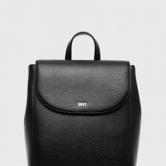 Dkny ghiozdan de piele femei, culoarea negru, mic, neted