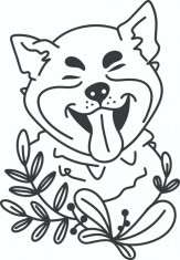Sticker decorativ, Japanese Dog, Negru, 85 cm, 7058ST foto