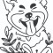 Sticker decorativ, Japanese Dog, Negru, 85 cm, 7058ST