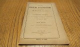 DESPRE CULTURA SI LITERATURA ROMANEASCA IN SECOLUL AL XIX -lea - Ioan Bianu - Stabilimentul Grafic I. V. SOCECU, 1891, 32 p.