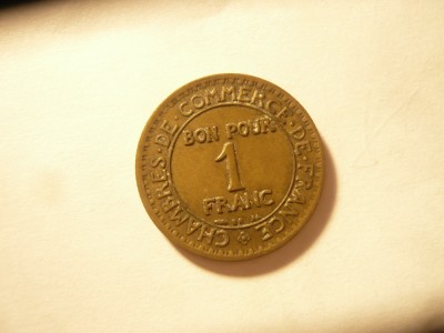 Moneda Franta 1 franc 1924 , bronz , cal. F.Buna foto
