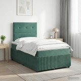 Cumpara ieftin Pat boxspring cu saltea Verde inchis 120 x 200 cm Catifea