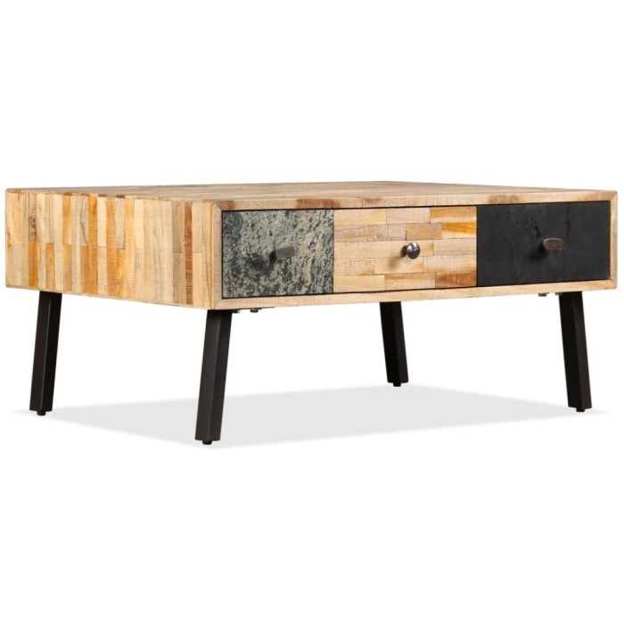 Gossi masuta de cafea, tec masiv reciclat 90x65x40 cm