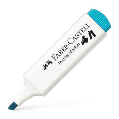 Marker Textil Bleu Faber-Castell, Varf Tesit 1-5 mm, Markere Textile Bleu, Markere Textile Faber Castell, Market Textil cu Varf Tesit, Marker Personal foto