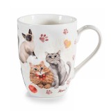 Cumpara ieftin Cana portelan multicolor in cutie cadou metal Pisicuta &Oslash; 8 cm x 10,5 H, 300 ml