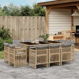 Gossi set mobilier gradina cu perne, 11 piese bej combinat poliratan