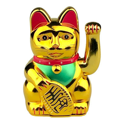 Statueta decorativa, Pisica norocoasa Maneki Neko, 13 cm, 1795H foto