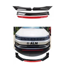 Prelungire bara fata Lip spoiler V Design universal negru cu rosu &reg; ALM