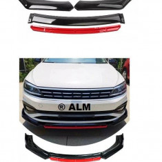 Prelungire bara fata Lip spoiler V Design universal negru cu rosu ® ALM