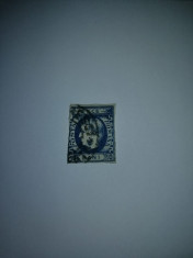 Carol cu Favoriti 10 bani 1869 albastru, stampilat foto