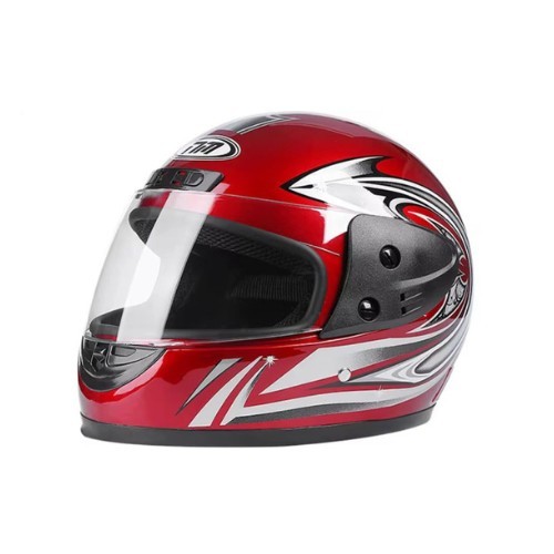 Casca moto/scuter Full face unisex, cu viziera, marime universala 56-62cm, rosie