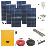 Kit sistem solar fotovoltaic trifazic ON-GRID 15KW cu panouri 34x450W prosumator WIFI cu sistem fixare pentru panouri sandwich Breckner Germany