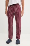 United Colors of Benetton pantaloni pijama bumbac culoarea bordo, cu imprimeu, 4MYG4F00D