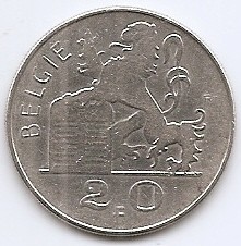 Belgia 20 Franci 1951 - (text olandez) Argint 8g/835, KM-140.1