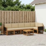 Cumpara ieftin Set de canapele de exterior 7 buc. 6-Locuri Natural si Bej