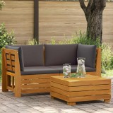 vidaXL 2 Bucată Set de lounge pentru grădină Lemn Solid de Acacia Maro 42022439