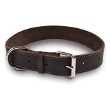 Cumpara ieftin Zgarda pentru caine din piele naturala, dublata, 70cm x 40mm, Maro, Ropet