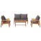 Set bistro 4 buc. Maro Lemn Solid de Acacia - 8