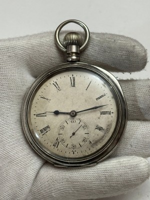 CEAS DE BUZUNAR ARGINT 800 - August Muller - Hunter - 6cm - Microregulator ! foto