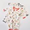 Set 2 salopetele cu maneca lunga si pantaloni lungi - 100%bumbac organic - Rosu si Gri, BabyCosy (Marime: 9-12 luni)