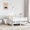 Gossi cadru de pat cu tablie, alb, 160x200 cm, lemn masiv de pin