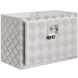HOMCOM Cutie de Scule din Aluminiu cu &Icirc;ncuietoare și 2 Chei, Box de Depozitare 76L, Rezistentă și Impermeabilă, pentru Pickup Rulote Remorci, 60,9x35,