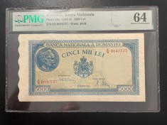 Romania 5000 lei, Decembrie 1945, filigran vertical, pick 56a, grad 64 pmg